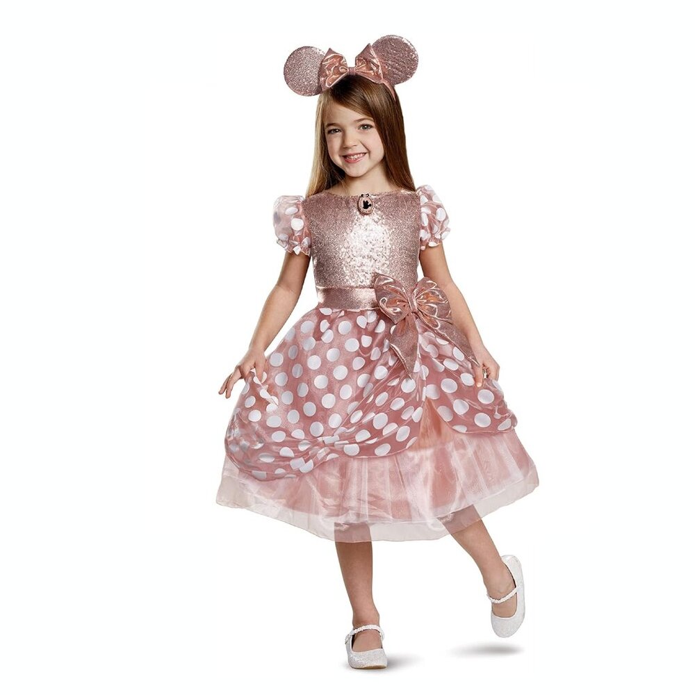 Disney Toddler Girls Disguise Minnie Mouse Deluxe Halloween Costume Rose Gold